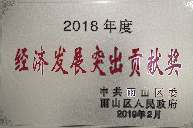 2018年度榮獲經(jīng)濟發(fā)展突出貢獻(xiàn)獎